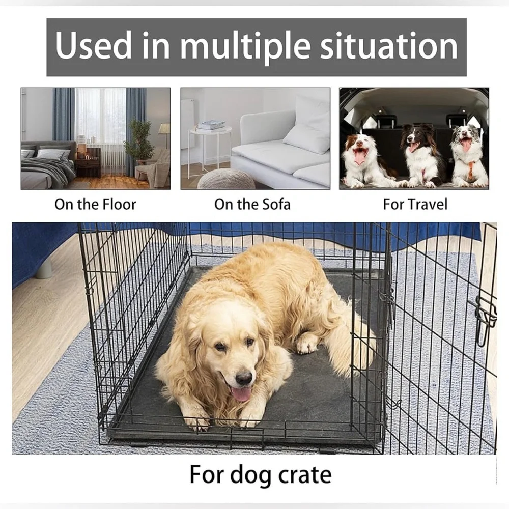 NIB-KHONSU Pet Dog Bed Crate Pad•XXL 48”x30”x 1.1”•Up to 100 lbs•Reversible